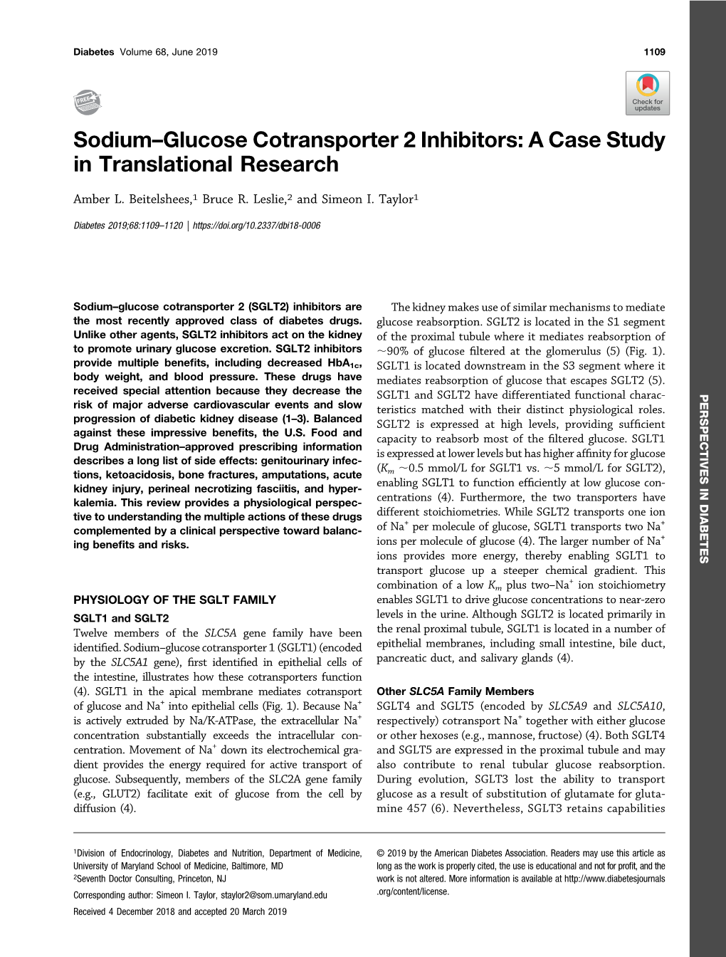 Sodium–Glucose Cotransporter 2 Inhibitors: a Case Study in Translational Research