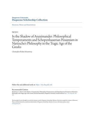 In the Shadow of Anaximander: Philosophical Temperaments And