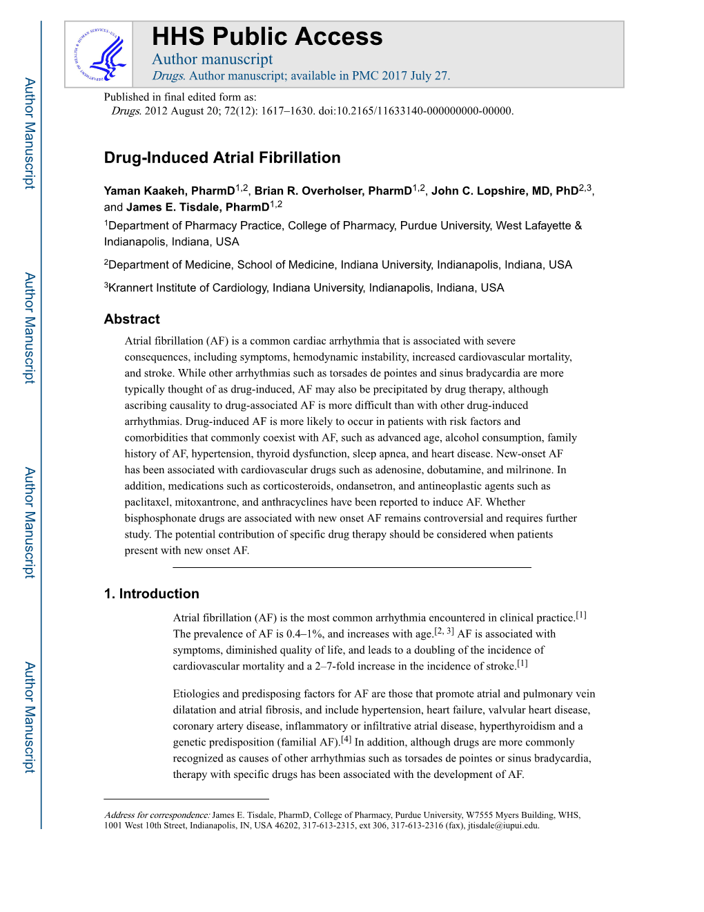 Drug-Induced Atrial Fibrillation
