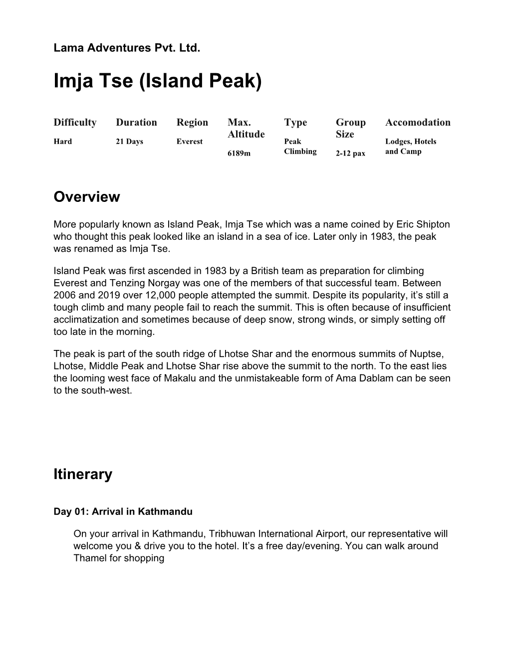 Imja Tse (Island Peak)