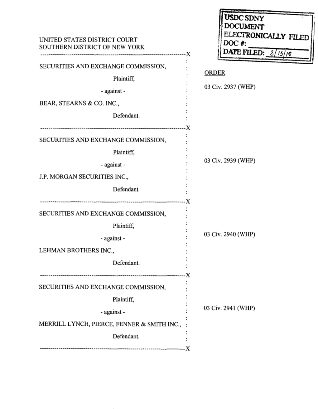 Global Research Analyst Settlement Undertakings