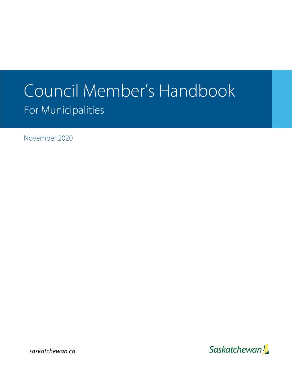 Council Member's Handbook for Municipalities