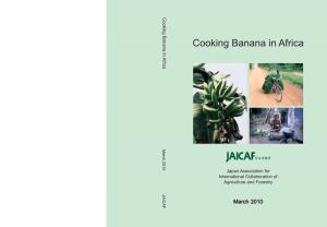 Cooking Banana in Africa Is Essentially Practiced by Small Farmers on a Small Scale