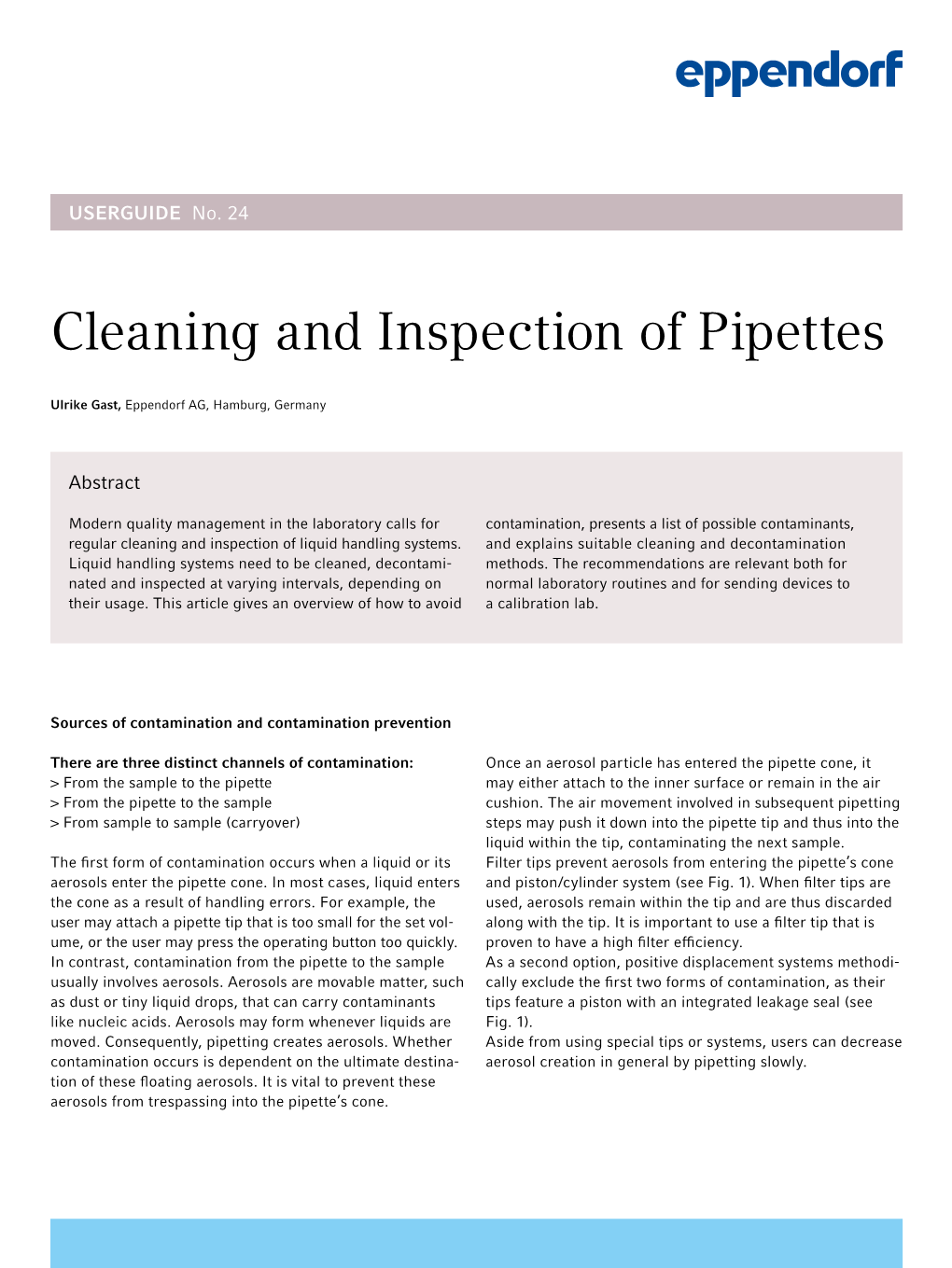 Cleaning and Inspection of Pipettes