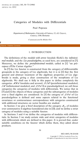 Categories of Modules with Differentials