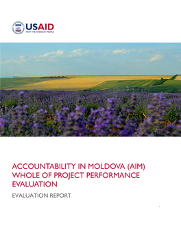 Accountability in Moldova (Aim) Whole of Project Performance Evaluation Evaluation Report