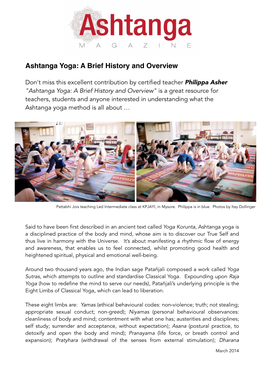Ashtanga Magazine Article
