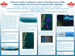 Cetacean Studies in Bulgarian Waters of the Black Sea in 2020, Using