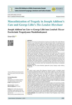 Masculinization of Tragedy in Joseph Addison's Cato and George Lillo's
