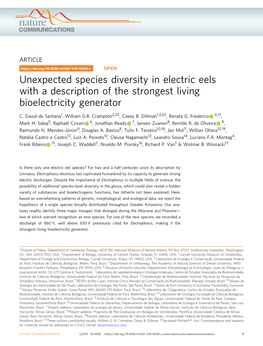 Unexpected Species Diversity in Electric Eels with a Description of the Strongest Living Bioelectricity Generator