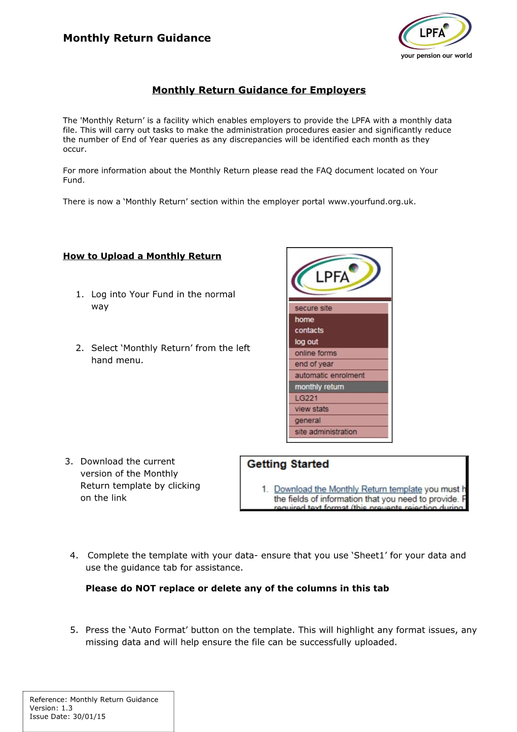 Monthly Return Guidance for Employers