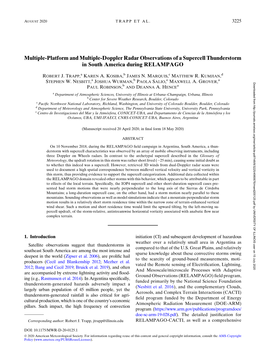 Multiple-Platform and Multiple-Doppler Radar Observations of a Supercell Thunderstorm in South America During RELAMPAGO