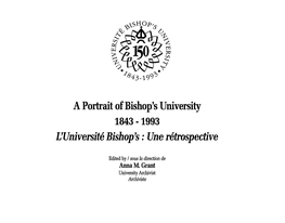 L'universite Bishop's: Une Retrospective