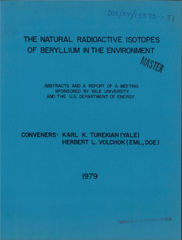 The Natural Radioactive Isotopes of Beryllium in the Environment