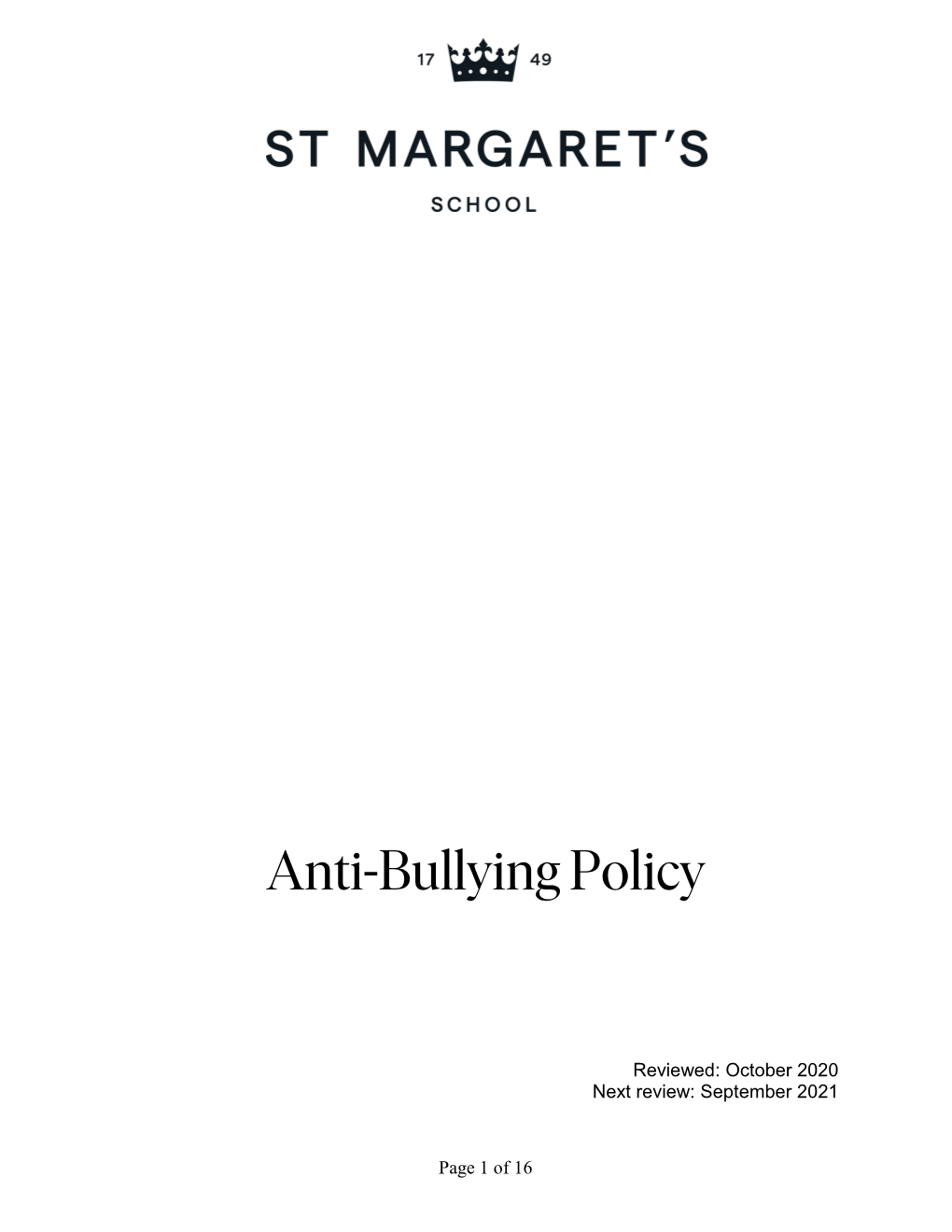 Anti-Bullying Policy