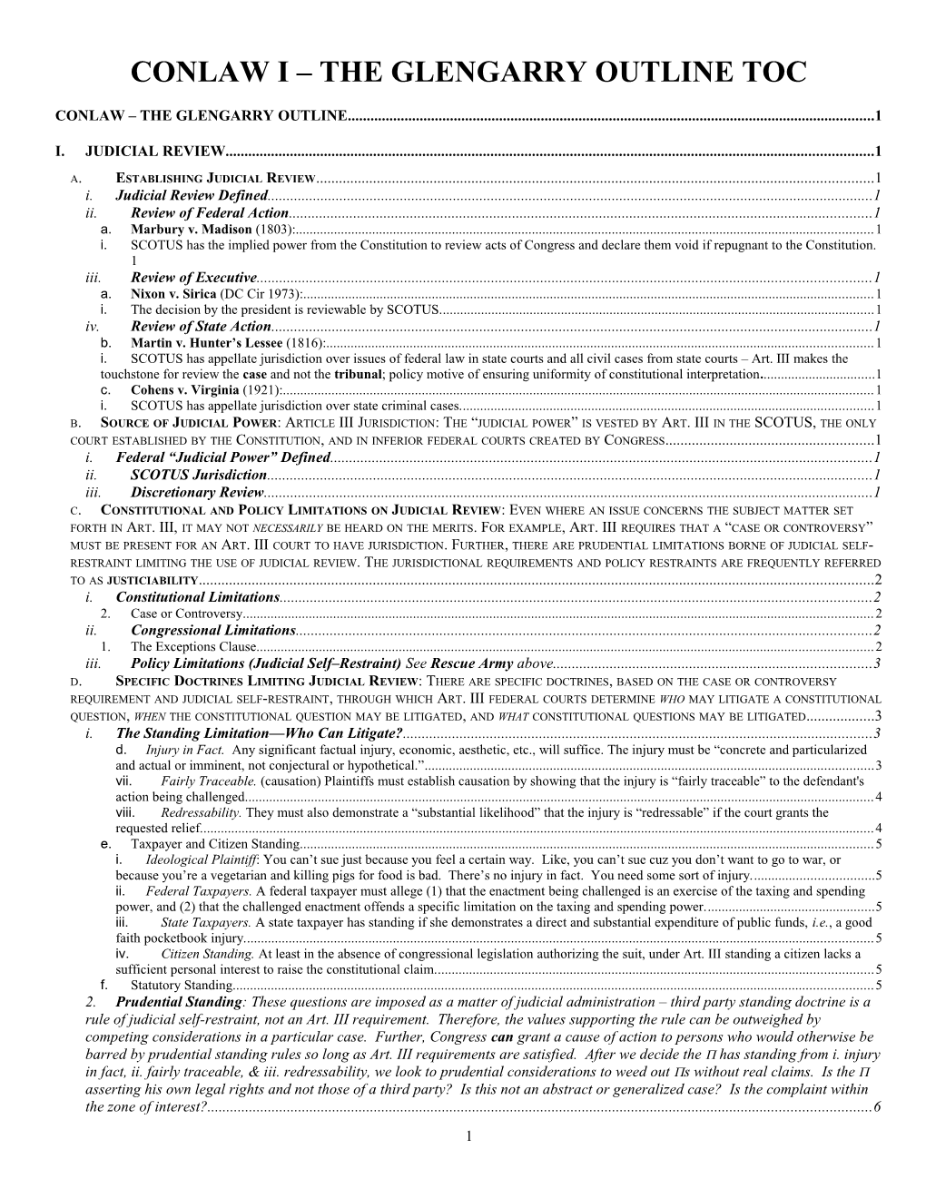 Barron and Dienes Black Letter on Constitutional Law