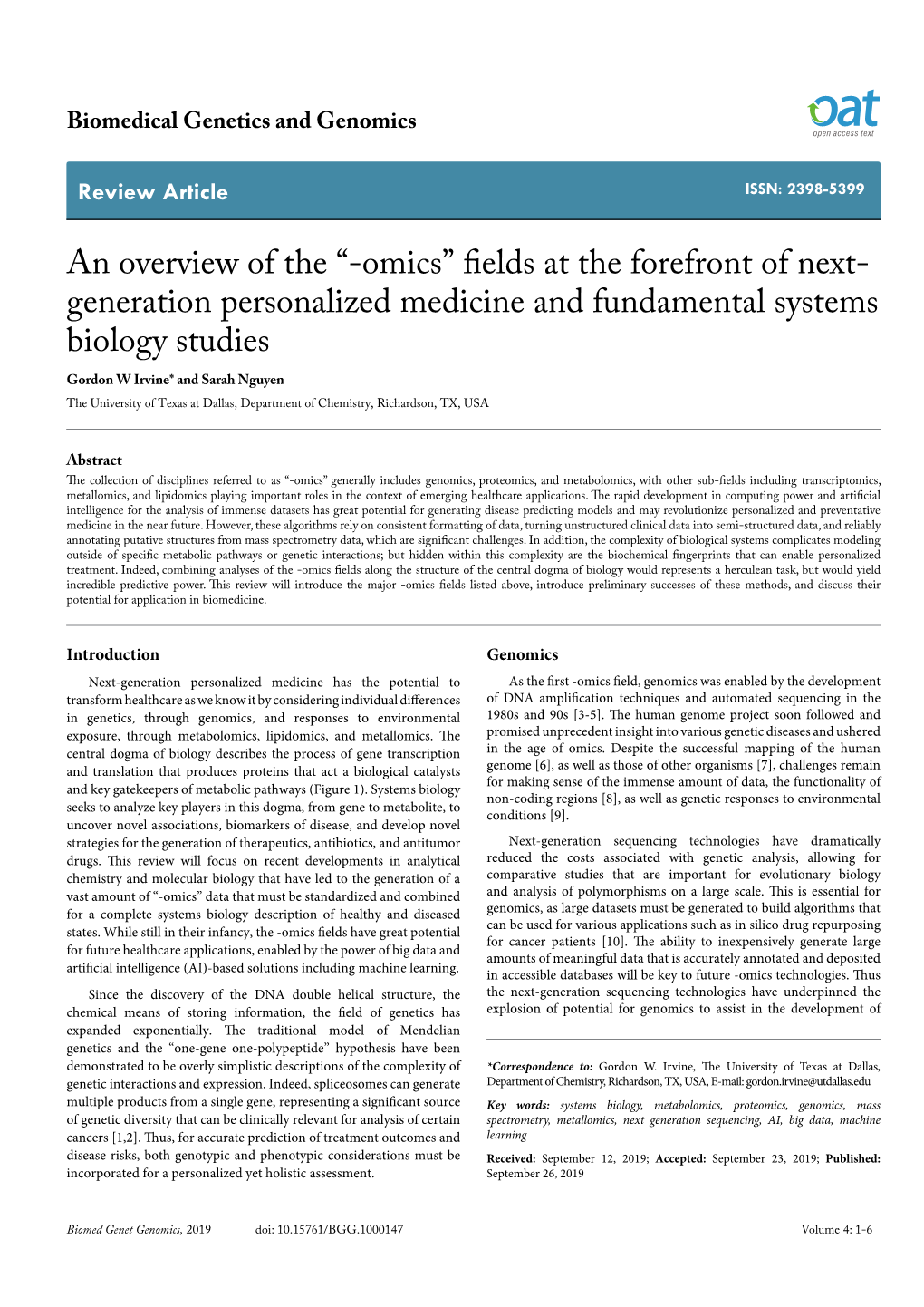 Generation Personalized Medicine and Fundamental Systems Biolog