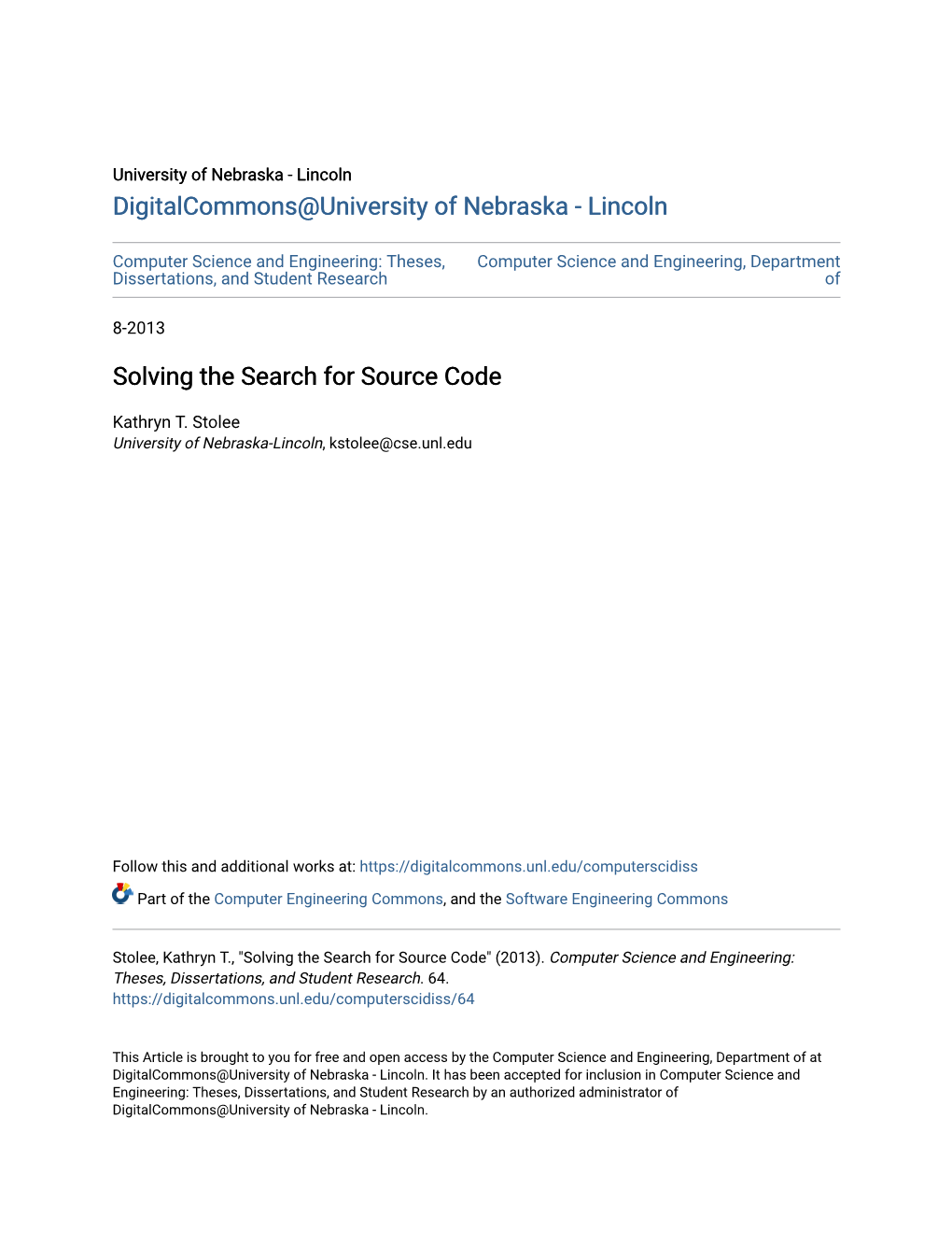 Solving the Search for Source Code