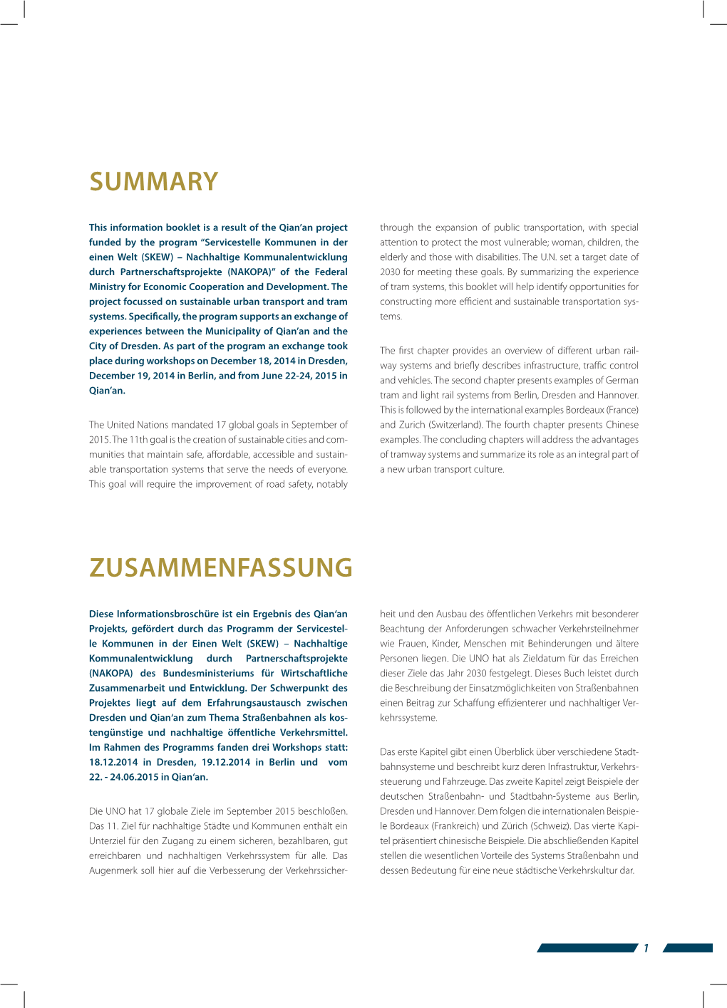 Summary Zusammenfassung