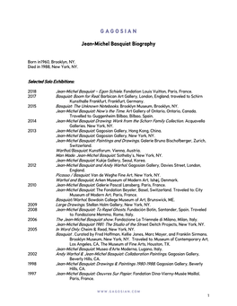 Selected Exhibition History (PDF)