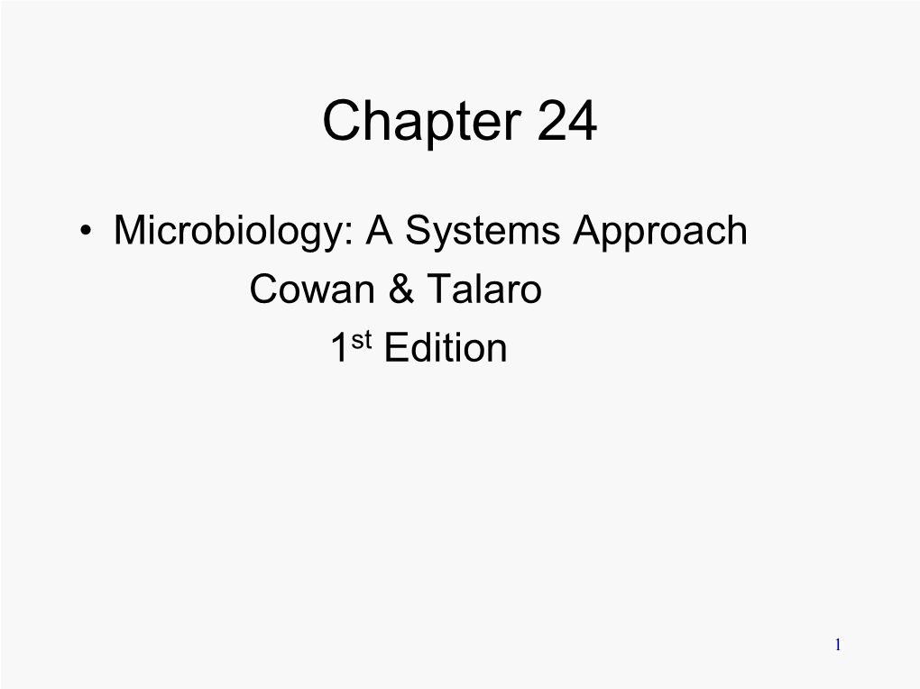 Chapter 24 Applied Microbiology