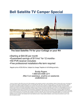 Bell Satellite TV Camper Special