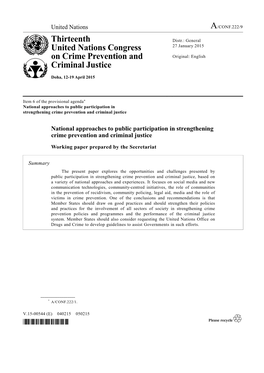 Thirteenth United Nations Congress on Crime Prevention and Criminal Justice