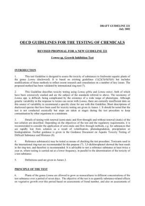 Oecd Guidelines for the Testing of Chemicals
