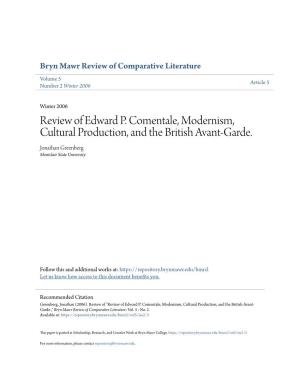 Review of Edward P. Comentale, Modernism, Cultural Production, and the British Avant-Garde