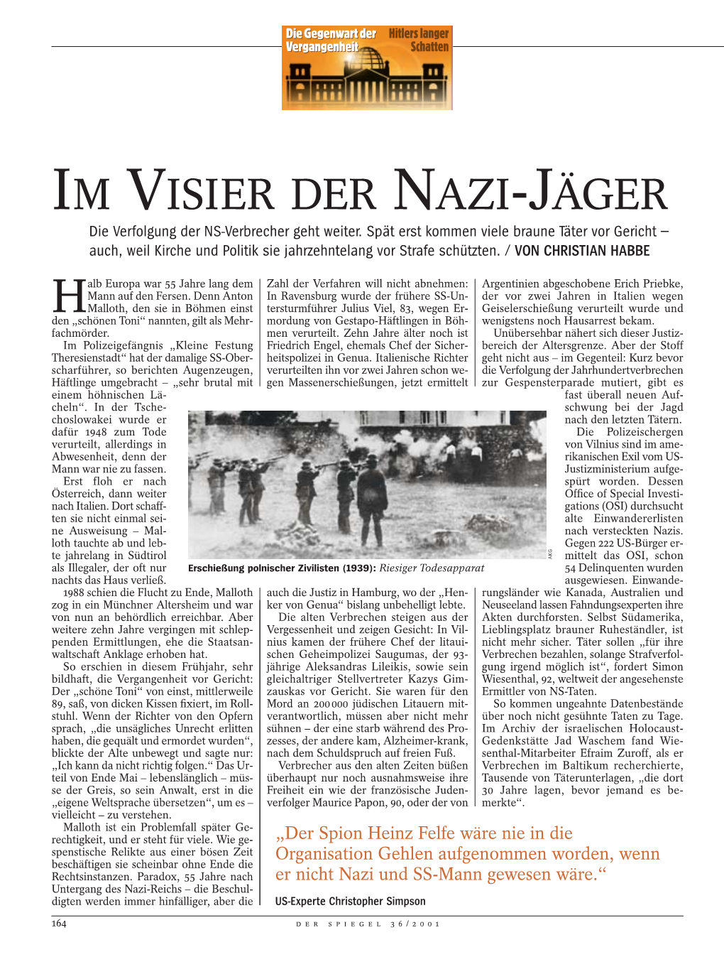 IM VISIER DER NAZI-JÄGER Die Verfolgung Der NS-Verbrecher Geht Weiter