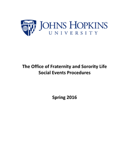 The Office of Fraternity and Sorority Life Social Events Procedures