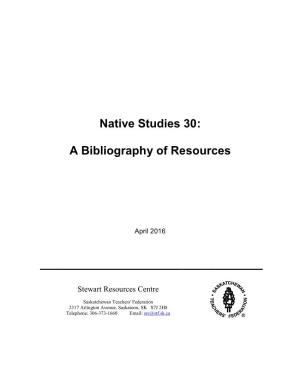 Native Studies 30