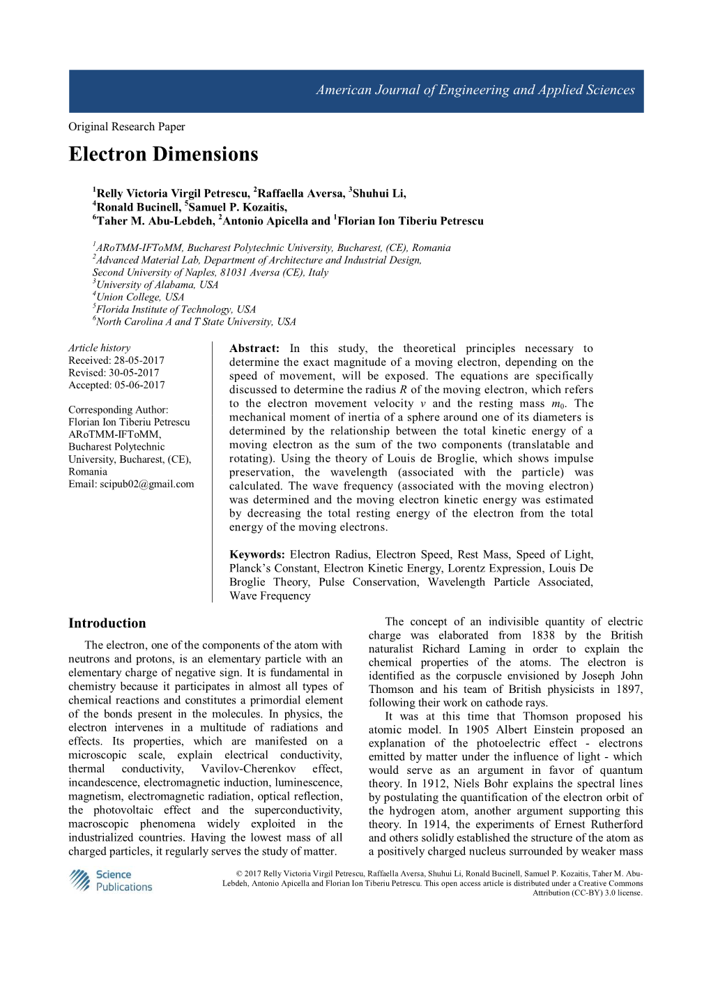 Electron Dimensions