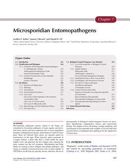 Microsporidian Entomopathogens