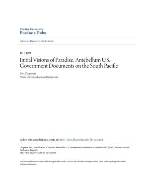 Antebellum US Government Documents on the South Pacific