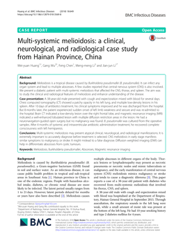 Multi-Systemic Melioidosis: a Clinical, Neurological, and Radiological Case