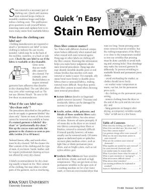 Stain Removal Keeps Clothes in Wearable Condition Longer and Helps Reduce Clothing Costs