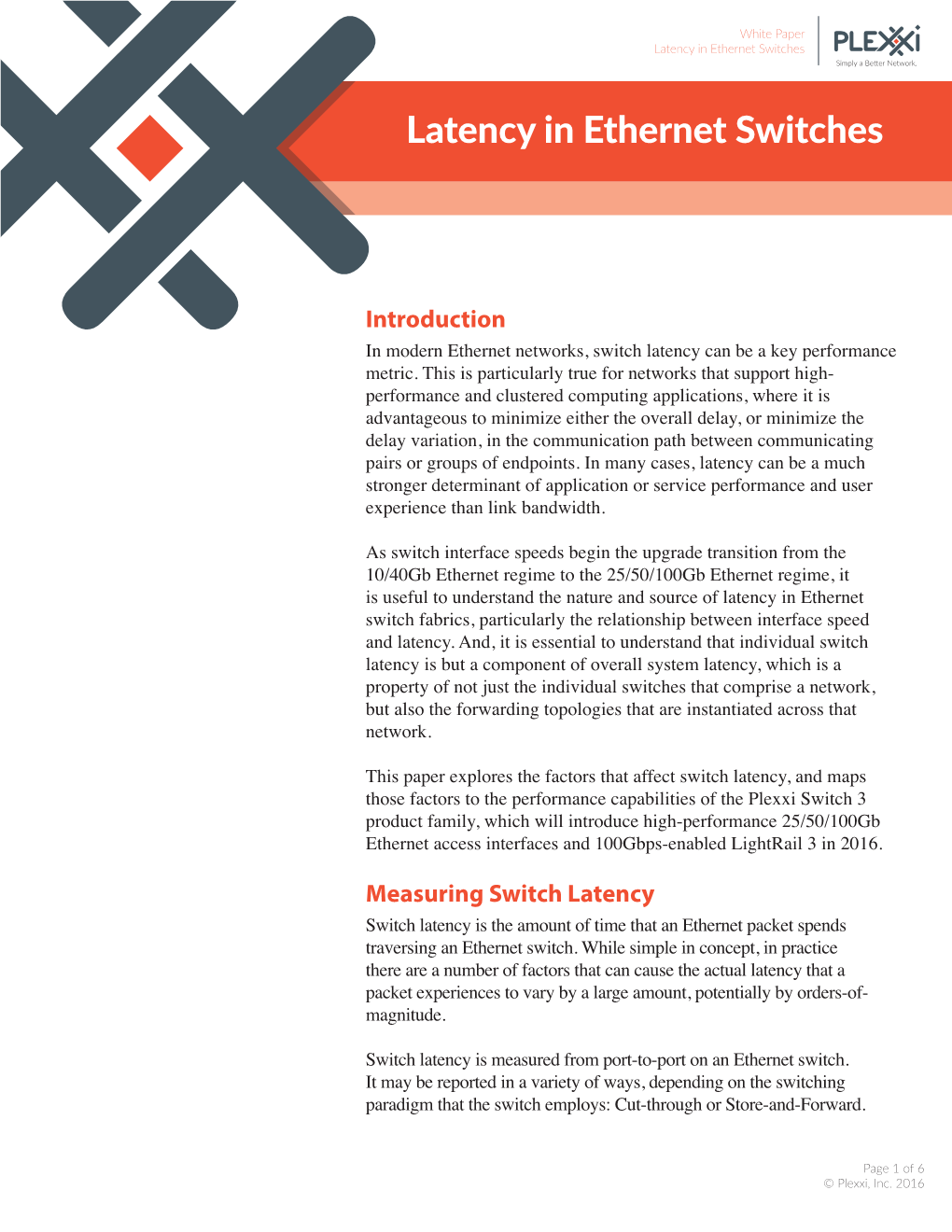 Latency in Ethernet Switches