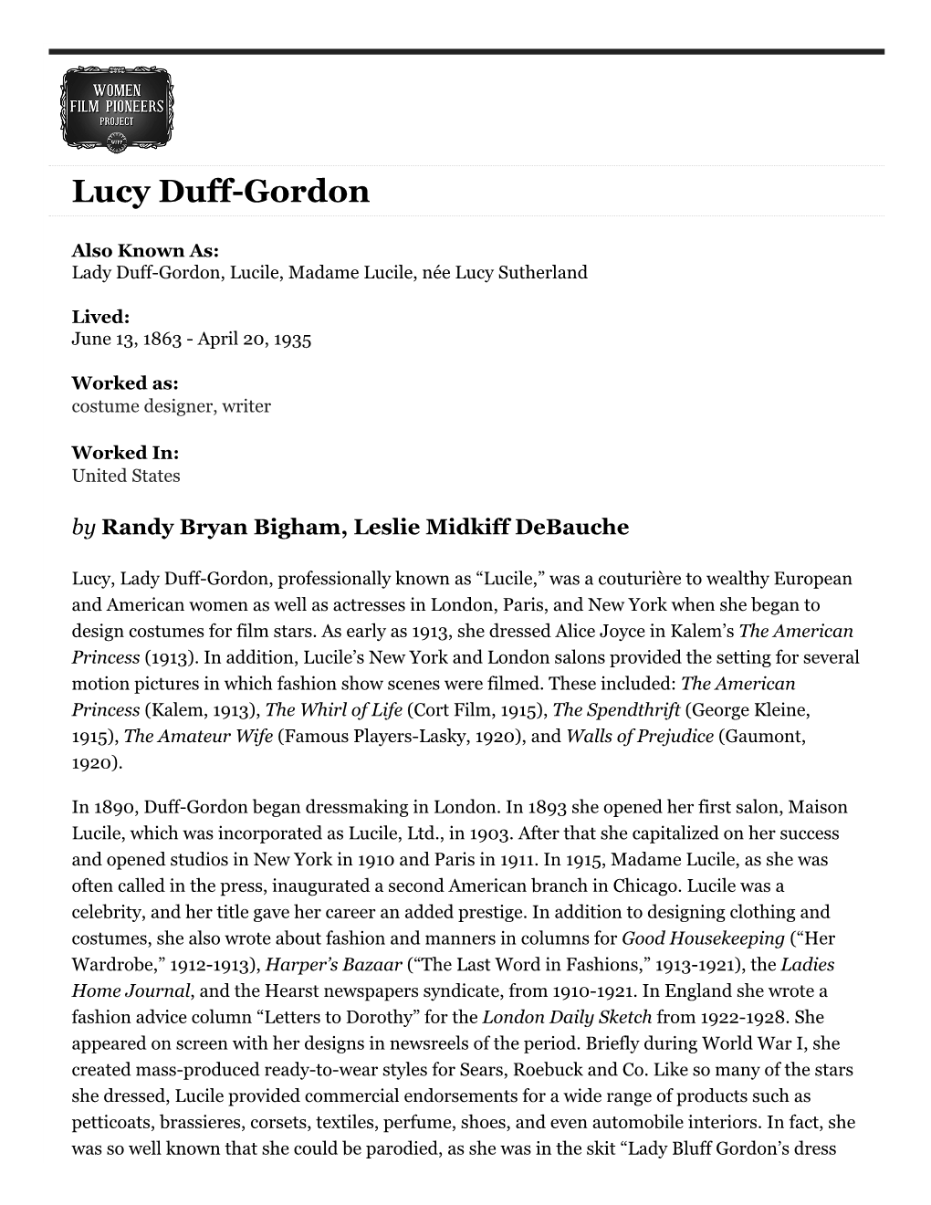 Lucy Duff-Gordon