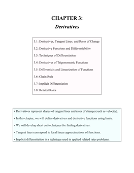 CHAPTER 3: Derivatives