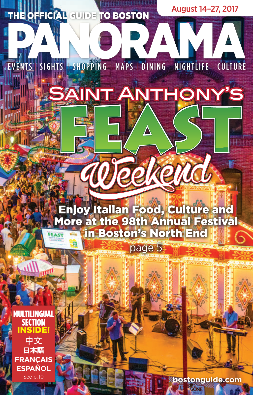 Enjoy Italian Food, Culture and More at the 98Th Annual Festival in Boston’S North End Page 5