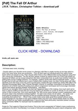 The Fall of Arthur JRR Tolkien, Christopher Tolkien