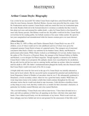 Arthur Conan Doyle: Biography