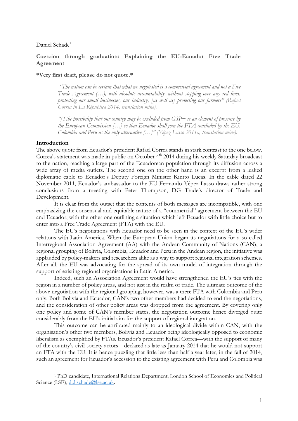 Explaining the EU-Ecuador Free Trade Agreement *Very First Draft