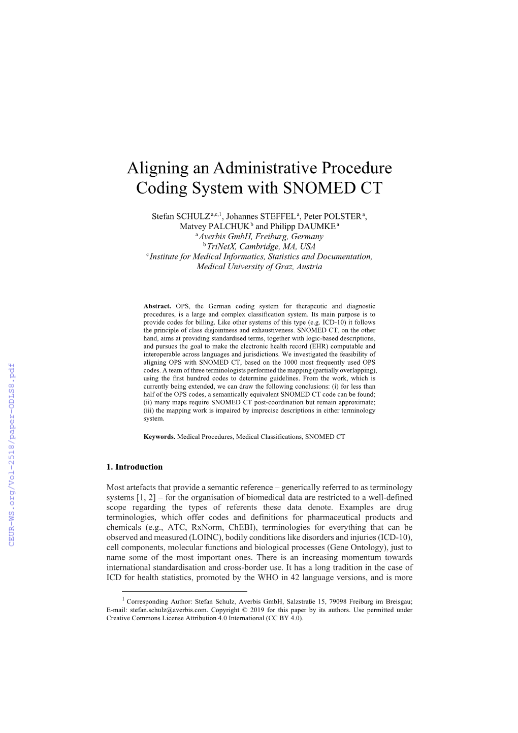 Aligning an Administrative Procedure Coding System with SNOMED CT