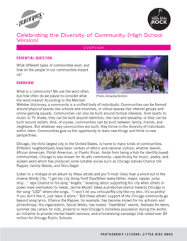 Celebrating the Diversity of Community (High School Version)