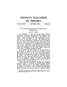 Indiana Magazine of History Volumexxxv September,1939 Number3