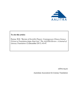 The AALITRA Review Issue 12, December 2017