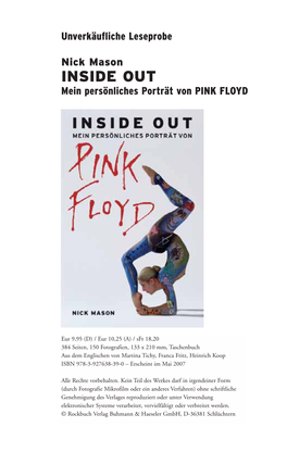 INSIDE out Mein Persönliches Porträt Von PINK FLOYD