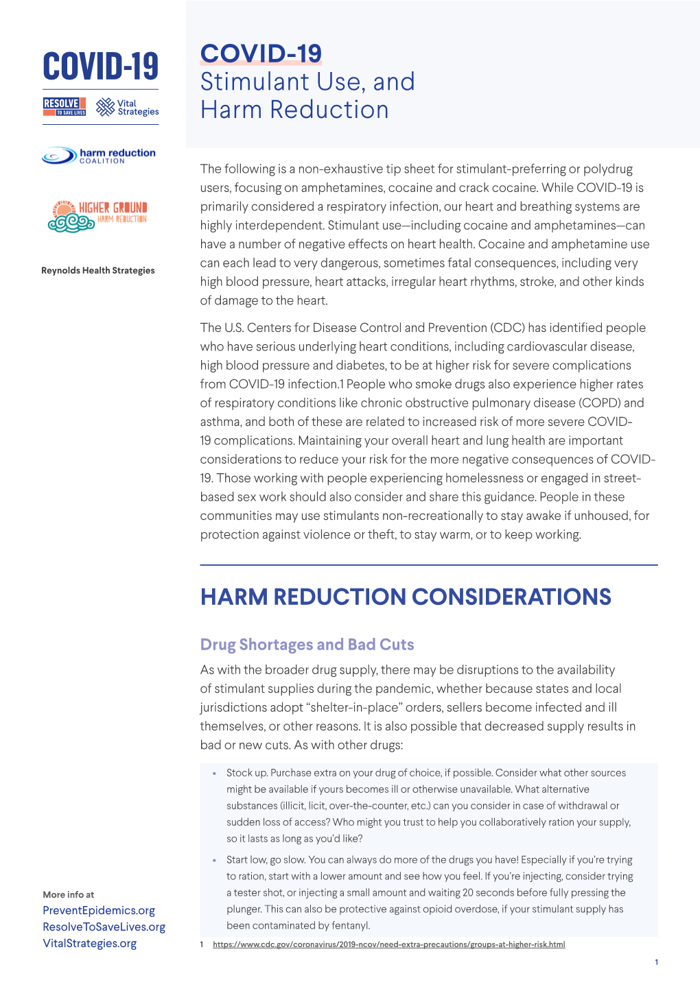 COVID-19 Stimulant Use, and Harm Reduction